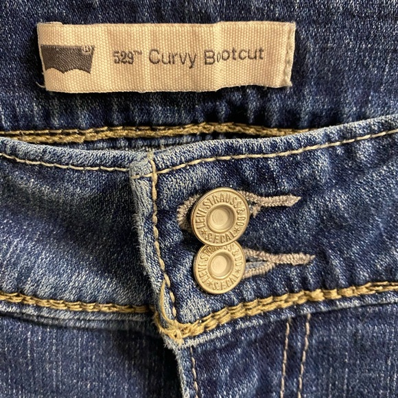 Levis Jeans 14 M 529 Curvy Bootcut Stretch Blue Denim 14M Boot Cut - Picture 2 of 9